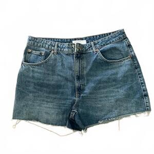 Topshop Denim Shorts, 14, Blue, Women’s High-Waisted Cutoff